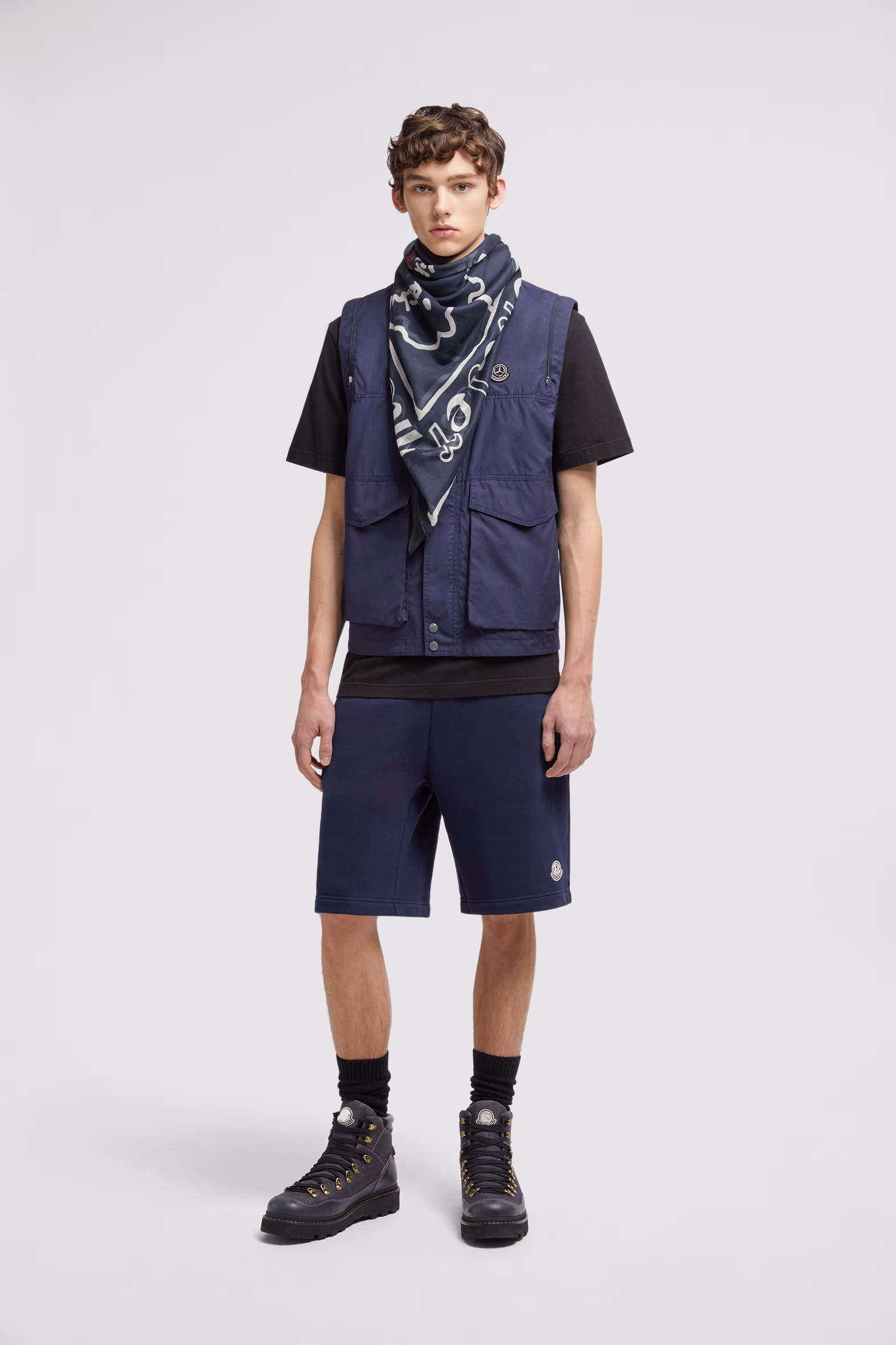 Moncler x Mercedes-Benz by NIGO Cotton Shorts Men Navy Blue Moncler 0